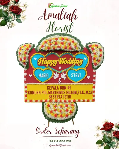 Karangan Papan Bunga Pernikahan di Pekikiran